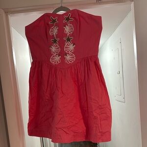 Lilly Pulitzer Pink Strapless Dress with Starfish Embroidery